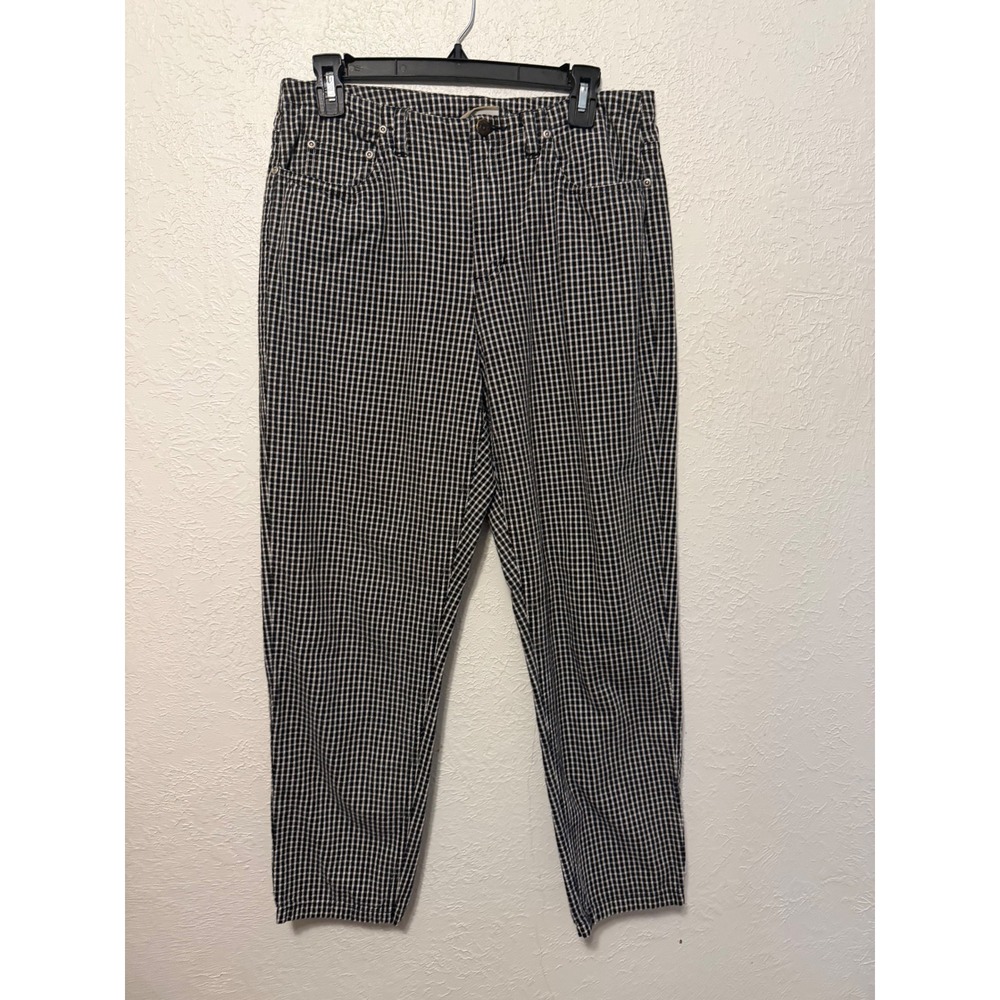 Liz Claiborne Lizwear Petite Black White Gingham Check High Waist Pants Size 14P